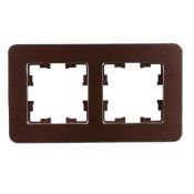 Рамка металлическая 2 поста IEK BRITE BR-M22-M-21-K30 РУ-2-1-Бр коричневая RE AL