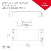 Блок питания (AC-DC) 24V  250W 022923(1) ARV-SN24250-PFC-B IP20 пластик