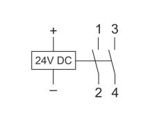 Контактор 25A  24VDC  ST25-20 24 DC контакт 2NO, потребляемая мощность 2,2Вт, размер 1 модуль