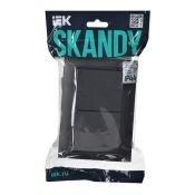 Штепсельная розетка встраиваемая двойная IEK SKANDY 16А SK-R26-16-44-K48-F SK-R12T с з/к со штороками и крышкой в сборе титан IP44