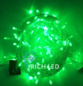 гирлянда НИТЬ 10W Зеленый RL-S10C-24V-T/G, прозрачный провод 10 м., соединяемая, 24V, 100 Led, IP54