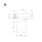 Трековый светильник   8W Белый теплый LGD-DYKE-4TR-R60 20 deg на шинопровод белый 052144