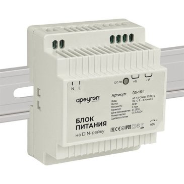 Блок питания (AC-DC) 12V  60W 03-161 Apeyron на din рейку