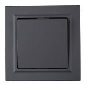 Выключатель встраиваемый одноклавишный IEK BRITE BR-V10-0-10-K53-F ВСР10-1-0-БрГ в сборе графит