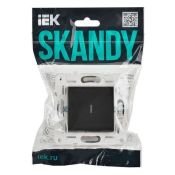 Выключатель встраиваемый одноклавишный проходной с подсветкой IEK SKANDY SK-V12-1-10-K53 SK-V08G графит