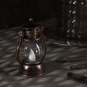 фигурка  светодиодная &quot;Золотистый фонарь&quot; 8х12х6 см, пластик, батарейки LR44х3, свечение тёплое белое