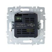 Розетка встраиваемая USB IEK BRITE A+A 3,1А BR-U21-D31-K10 РЮ10-1-БрКр бежевый