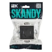 Выключатель встраиваемый двухклавишный проходной с подсветкой IEK SKANDY SK-V22-1-10-K53 SK-V10G графит