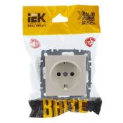 Штепсельная розетка встраиваемая IEK BRITE 16А BR-R14-16-K36 РС14-1-0-БрЖ с з/к и шторками жемчуг