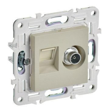 Розетка встраиваемая комбинированная IEK SKANDY SK-AK20-2-K10 SK-A15B TV+RJ45 кат.6 бежевый