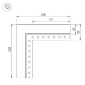Угол для профиля SL-LINIA32-FANTOM-EDGE внутренний 030100