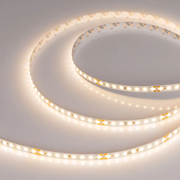 Светодиодная лента Белый теплый COB 24V 11W/m 128Led/метр 040235 DOT-X128-8mm 3000K