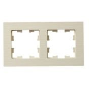 Рамка пластик 2 поста IEK BRITE BR-M22-51-K10 РУ-2-Бр бежевый рифленый