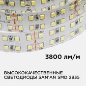 Светодиодная лента Белый теплый 2835 24V 38W/m 240Led/метр 00-304 PRO 20мм IP20
