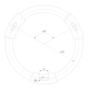 светильник аварийного освещения 64W Белый дневной 041076 IM-RONDO-EMERGENCY-3H-R600 230V IP40 круглый накладной черный