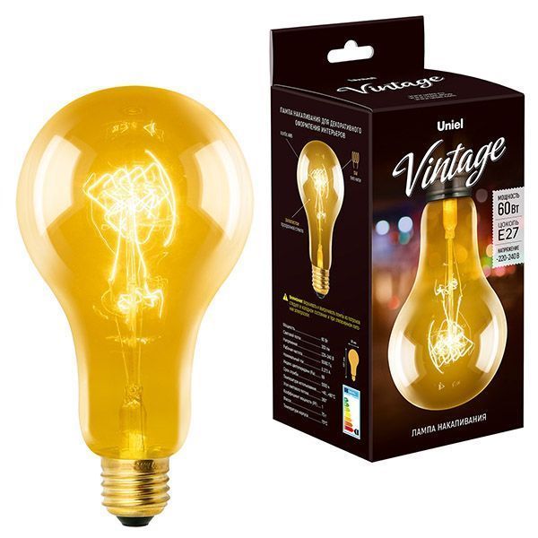 лампа ретро накаливания Vintage форма шар 60W UL-00000477  IL-V-A95-60/GOLDEN/E27 SW01 диммируемая лампа ретро накаливания Vintage форма шар 60W UL-00000477  IL-V-A95-60/GOLDEN/E27 SW01 диммируемая