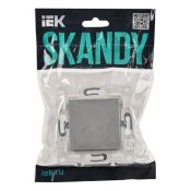 Выключатель встраиваемый одноклавишный IEK SKANDY SK-V10-0-10-K23 SK-V01S серебряный