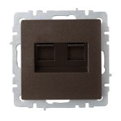 Розетка встраиваемая компьютерная двойная IEK BRITE BR-K20-2-K45 РК11-2-БрТБ RJ45 кат.6 бронза