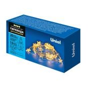 гирлянда Звездочки Белый теплый UL-00008619 ULD-S1900-020-STB-2AA  IP20  1.9м.