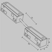 Коннектор питания прямой гибкий 5см Exility черный TRA034CPC-42B-5-1