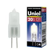 лампа галогенная капсульная G4 JC 20W Uniel JC-12/20/G4 FR 12V 00826