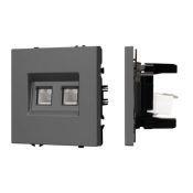 Розетка встраиваемая компьютерная двойная RJ45 кат.6 Arlight 054315 SCT-NOBE-MPC2-SFPL-GR серый