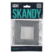 Рамка пластик 1 пост IEK SKANDY SK-M12-K03 SK-F01Gr серый