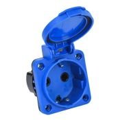 Розетка панельная SCHUKO РП12-3 с крышкой PSN71-016-3-2-54-K07 IP54 синий MAGNUM IEK