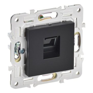 Розетка встраиваемая компьютерная IEK SKANDY SK-K10-2-K02 SK-K02Bl RJ45 кат.6 черный