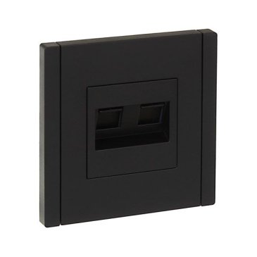 Розетка встраиваемая компьютерная IEK FORTE&PIANO двойная RJ45 кат.6 FP134 черный FP-K20-2-K02