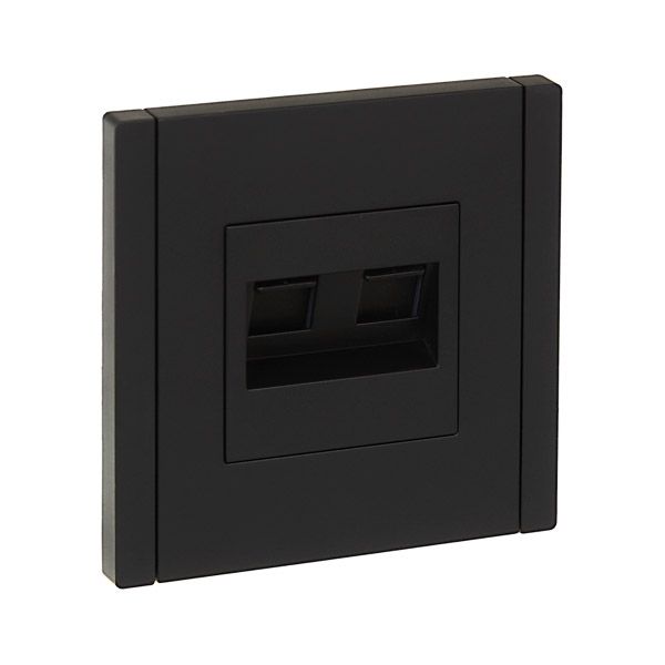 Розетка встраиваемая компьютерная IEK FORTE&PIANO двойная RJ45 кат.6 FP134 черный FP-K20-2-K02