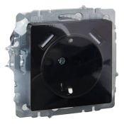 Штепсельная розетка встраиваемая IEK BRITE 16А BR-R14-16-U21-D21-K02 РЮш10-1-БрЧ с з/к и шторками 16А с USB A+A 2,1А черный