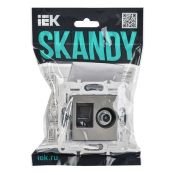 Розетка встраиваемая комбинированная IEK SKANDY SK-AK20-1-K50 SK-A14N TV+RJ45 кат.5E металл никель