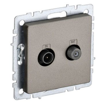 Розетка встраиваемая комбинированная IEK BRITE BR-AF20-O-K37 РТВ/РСп12-Бр TV+SAT шампань