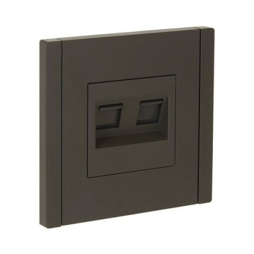 Розетка встраиваемая компьютерная IEK FORTE&PIANO двойная RJ45 кат.5E FP333 серый FP-K20-1-K03