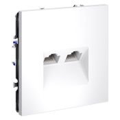 Розетка компьютерная встраиваемая VOLTUM S70 двойная RJ45+RJ45 кат.6 белый матовый
