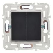 Выключатель встраиваемый двухклавишный IEK SKANDY SK-V20-0-10-K02 SK-V04Bl черный