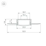 алюминиевый профиль FANTOM-W20-H10-2000 ANOD 047360