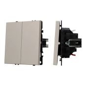 Выключатель встраиваемый двухклавишный непроходной Arlight 059419 SWT-NOBE-MK02-SFPL-CA кашемир