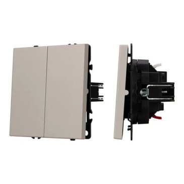 Выключатель встраиваемый двухклавишный непроходной Arlight 059419 SWT-NOBE-MK02-SFPL-CA кашемир