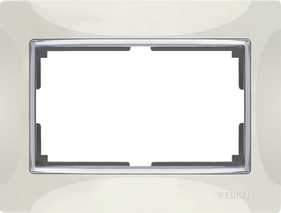 Рамка пластик для двойной розетки WERKEL Snabb WL03-Frame-01-DBL / W0081903  слоновая кость/хром