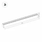Магнитный трековый светильник 18W Белый теплый MAG-LASER-45-L480 15deg  24V на магнитный шинопровод черный 046548 DALI