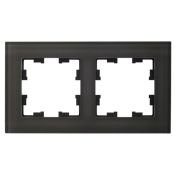 Рамка стеклянная 2 поста IEK BRITE BR-M22-G-K30 РУ-2-2-БрД дымчатый