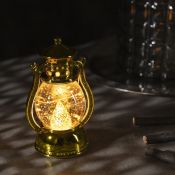 фигурка  светодиодная "Золотистый фонарь" 7.5х12х5 см, пластик, батарейки LR44х3, свечение тёплое белое