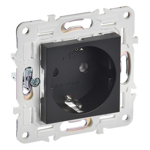 Штепсельная розетка встраиваемая IEK SKANDY 16А SK-R11-16-K02 SK-R05Bl с з/к без з/ш черный
