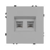 Розетка встраиваемая компьютерная двойная RJ45 кат.6 Arlight 059451 SCT-NOBE-MPC2-SFPL-IS никель