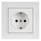 Штепсельная розетка встраиваемая IEK BRITE 16А BR-R14-16-K91-F РСР14-1-0-БрАБ с з/к и шторками в сборе арктический белый