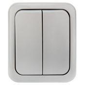 Выключатель двухклавишный Mini OG OG KR-78-0833 серый IP54 KRANZ