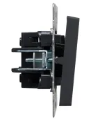 Выключатель встраиваемый двухклавишный с подсветкой IEK BRITE BR-V20-1-10-K53 ВС10-2-1-БрГ графит