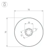 алюминиевый профиль SL-ROUND-D70-360deg-2000 ANOD 037770